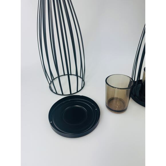 Vintage PartyLite Linear Lites Tall Votive Tealight Candle Holder Glass Inserts - Picture 8 of 10